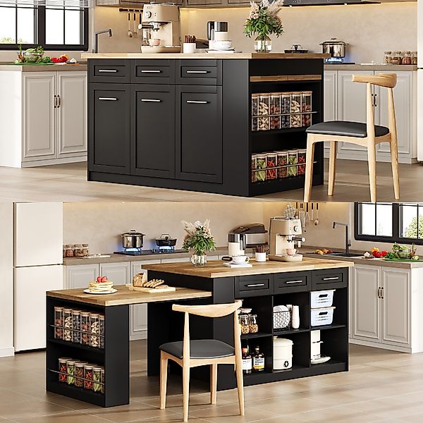 Flieks Kücheninsel mit ausziehbarer Esstisch und günstig online kaufen