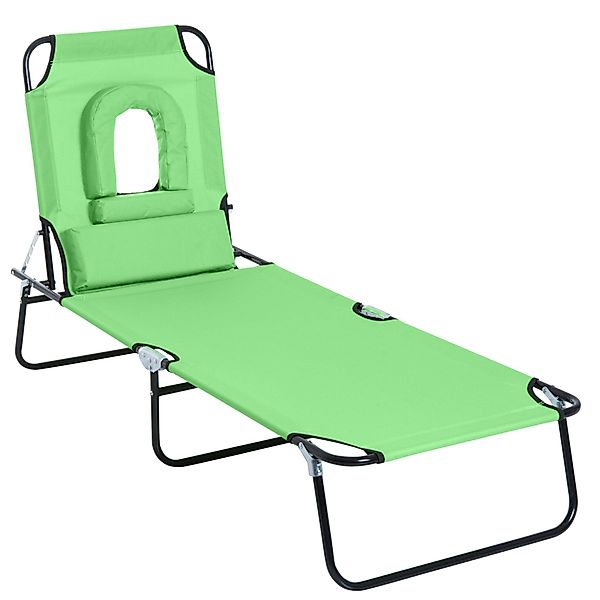 Outsunny Gartenliege mit Lesefenster, Kopfkissen, 4-Fach günstig online kaufen