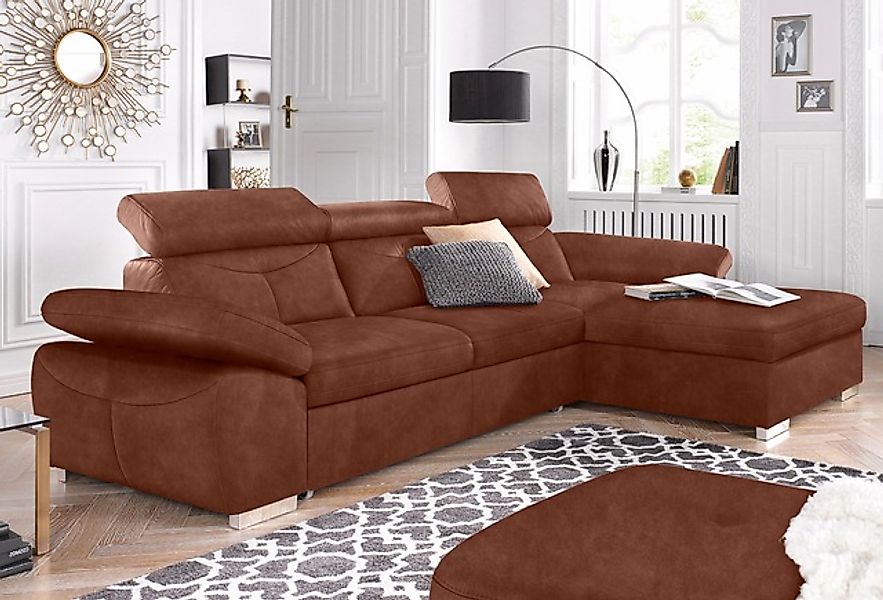 exxpo - sofa fashion Ecksofa »Spring, super bequem, mit Armteil- und Kopfte günstig online kaufen