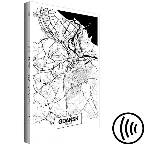 Bild auf Leinwand City Plan: Gdansk (1 Part) Vertical XXL günstig online kaufen