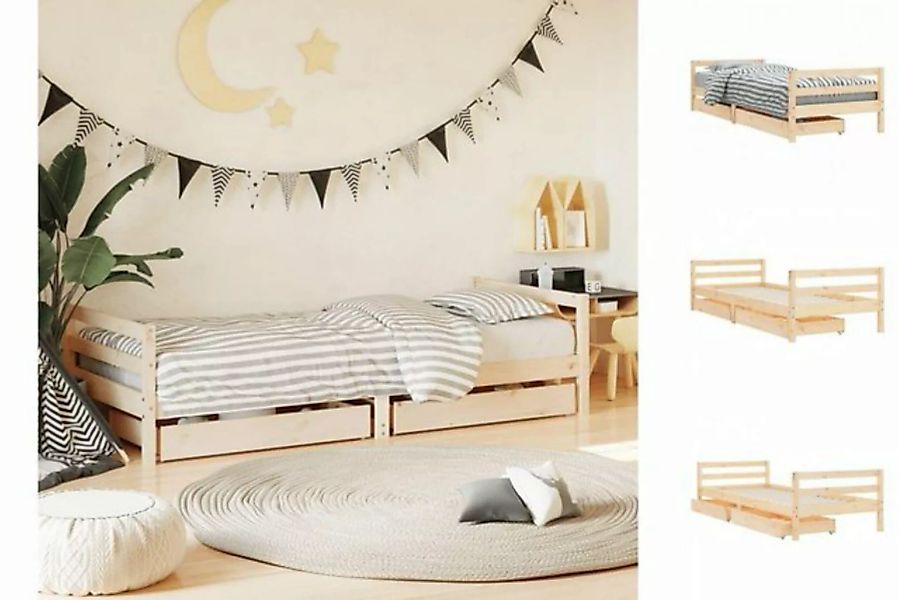 vidaXL Kinderbett Kinderbett mit Schubladen 80x200 cm Massivholz Kiefer günstig online kaufen