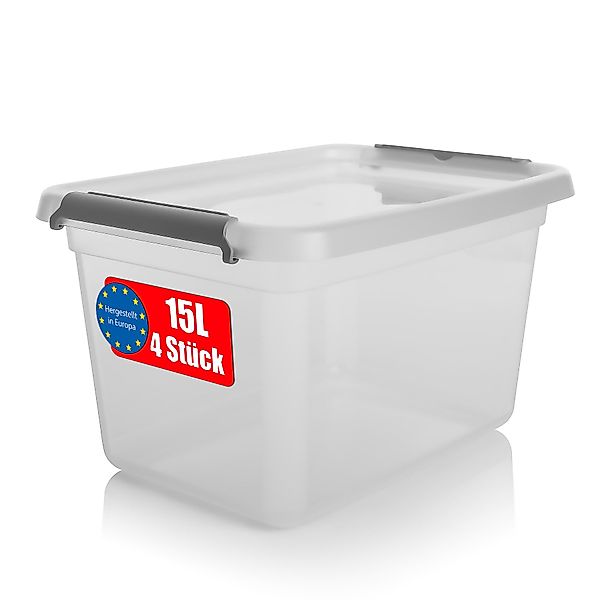 BigDean Aufbewahrungsbox 4 Stück 15 L günstig online kaufen