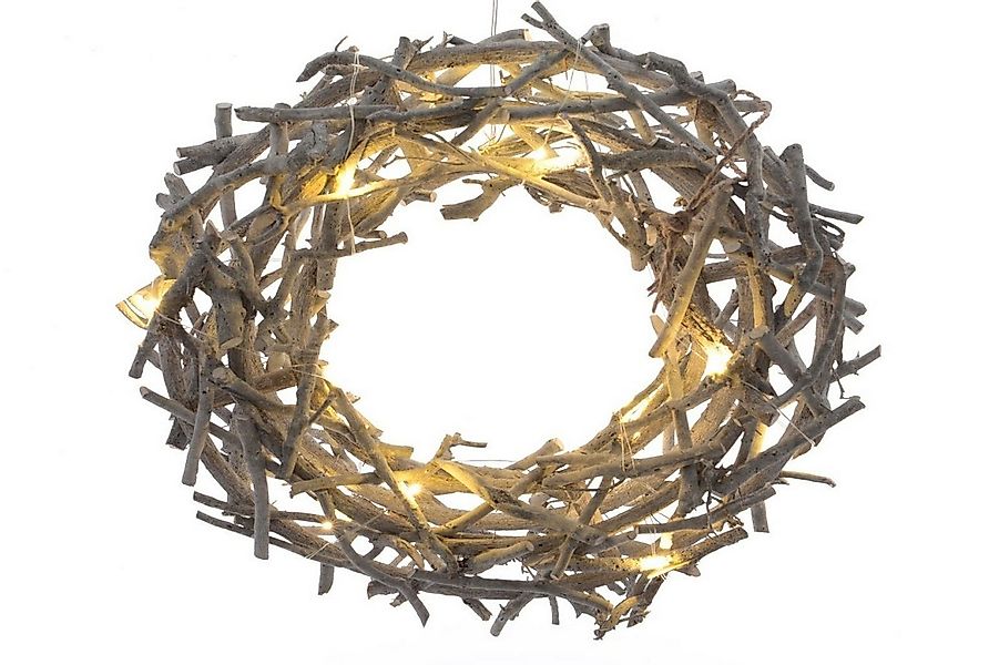 Lumineo LED Dekoobjekt LED Kranz aus Zweigen batteriebetrieben Ø 30 cm günstig online kaufen