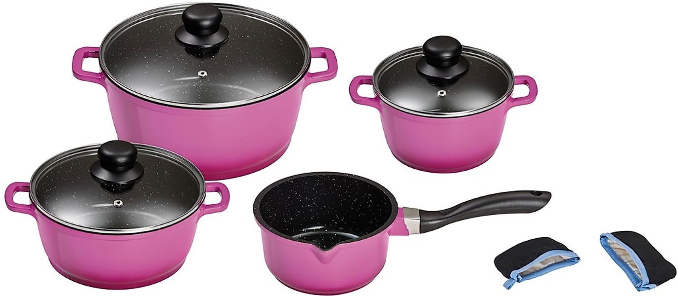 KING Topf-Set Set, je 1 Kochtopf Ø 16/20/24 cm, 1x Stielkasserolle Ø 16 cm, günstig online kaufen