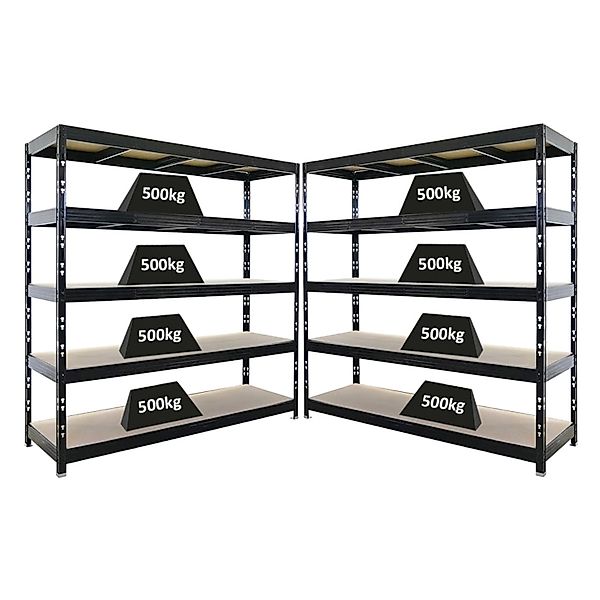 PROREGAL Mega Deal 2x Profi Schwerlastregal Rhino HxBxT 200x200x60cm 5 Span günstig online kaufen