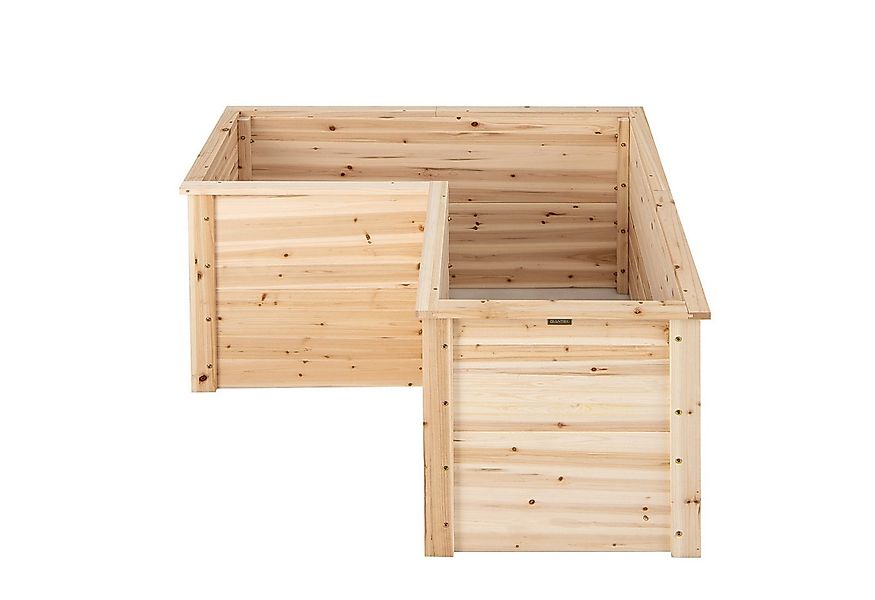 COSTWAY Blumenkasten, L-förmig Hochbeet, aus Tannenholz, 120x120x63cm günstig online kaufen