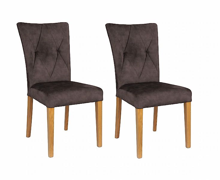 Home affaire 4-Fußstuhl "Diamond" (Set) 2 Stk.Sitz und Ruecken gepolstert günstig online kaufen