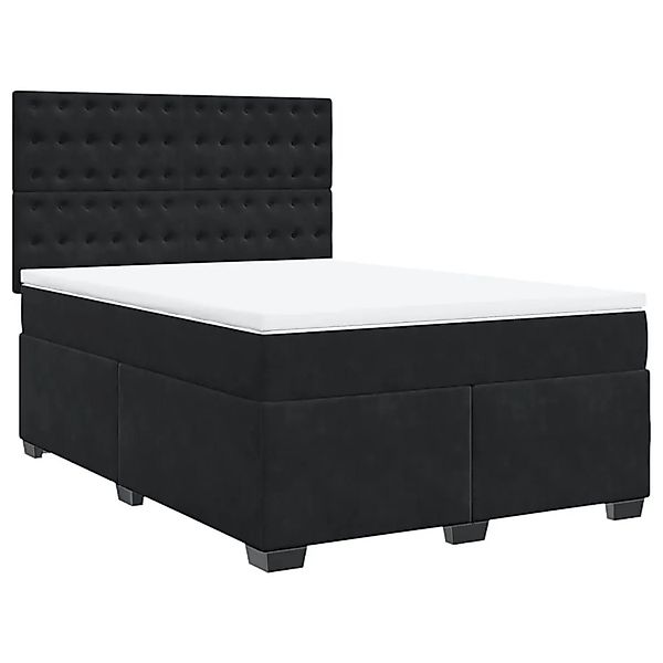 vidaXL Boxspringbett mit Matratze Schwarz 140x200 cm Samt 3293244 günstig online kaufen