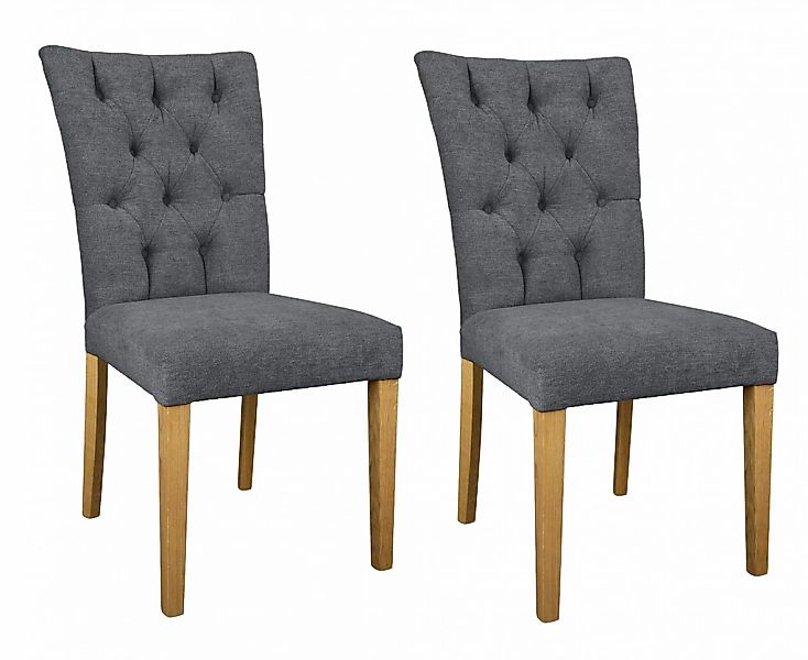 Leonique 4-Fußstuhl "Peillon", (Set), 2 St., Microfaser, Mit Massivholzbein günstig online kaufen