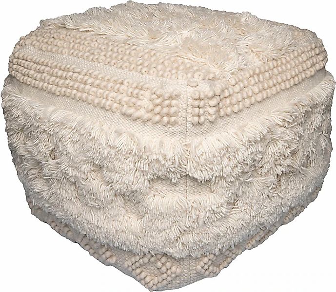 Kayoom Pouf »Bohist 125 50cm x 50cm, Strukturen mit Fransen und Quasten«, ( günstig online kaufen