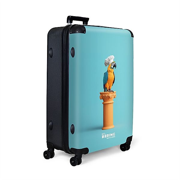 NoBoringSuitcases.com© Hartschalen-Trolley Papagei mit Kochmütze auf günstig online kaufen