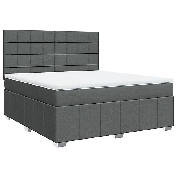 vidaXL Boxspringbett mit Matratze Dunkelgrau 180x200 cm Stoff 3291748 günstig online kaufen