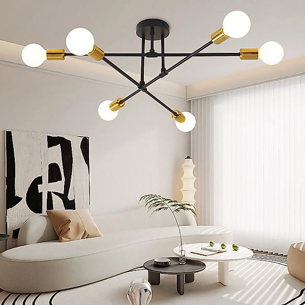 POPOLIC Kronleuchter Sputnik Deckenleuchte,6 Flammig Vintage günstig online kaufen