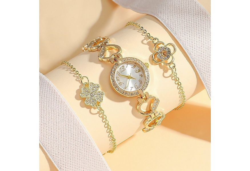 Luckice Quarzuhr Damen-Quarzuhr Quarzuhren mit 2 Armbändern (3-tlg. Set), ( günstig online kaufen