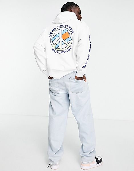 Tommy Jeans – Locker geschnittener Kapuzenpullover in Weiß mit „Come Togeth günstig online kaufen