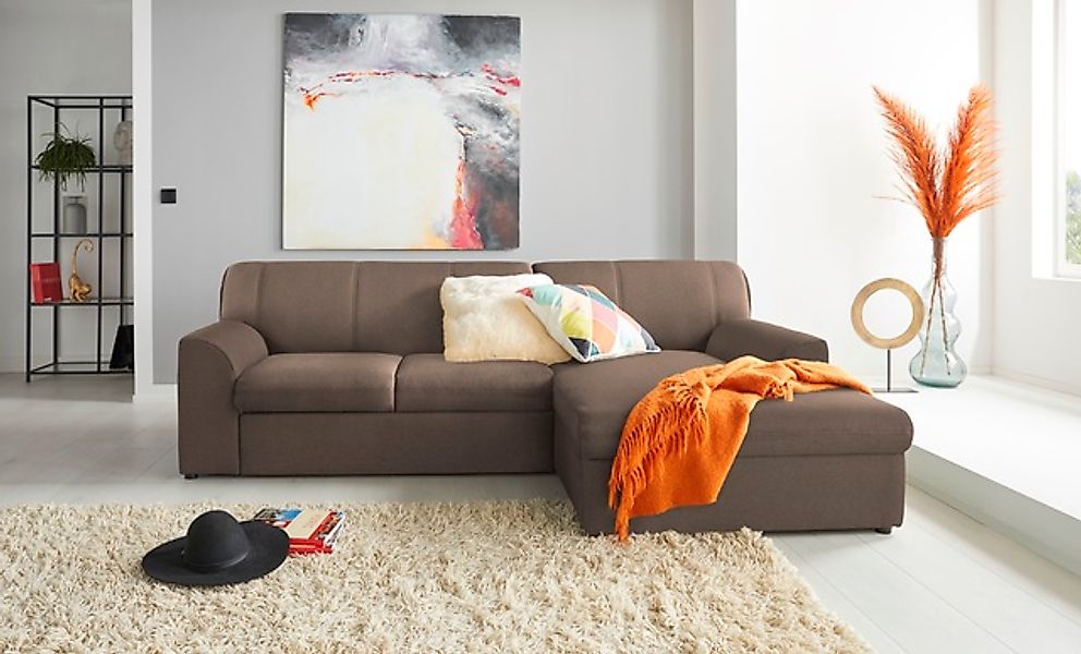 DOMO collection Ecksofa »Topper, elegant und zeitlos, kompaktes Stellmaß 24 günstig online kaufen