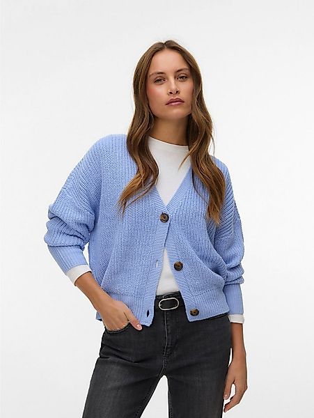 Vero Moda Strickjacke VMLEA LS V-NECK CUFF CARDIGAN NOOS Rippstrick günstig online kaufen