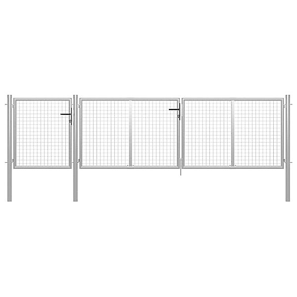 vidaXL Gartentor Stahl 400 x 100 cm Silbern 144347 günstig online kaufen