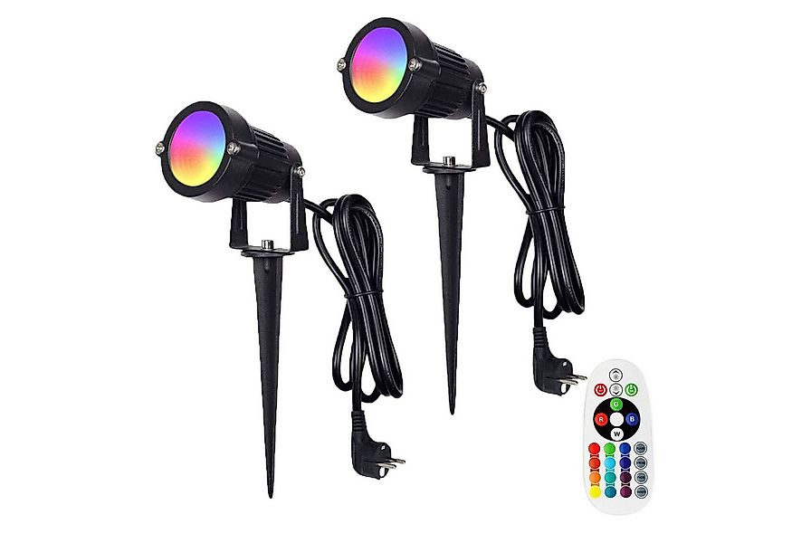 MUPOO LED Gartenstrahler Gartenbeleuchtung, 16 Farben 4 Modi RGB Gartenstra günstig online kaufen