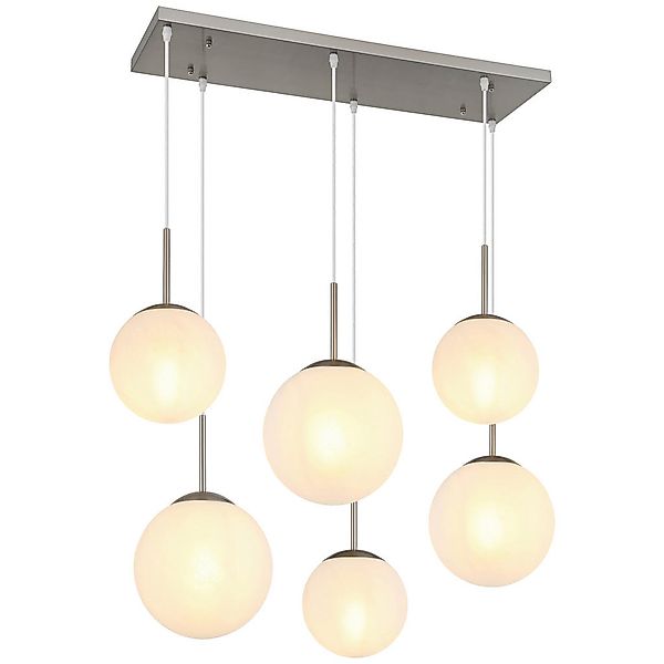 GLOBO Pendelleuchte KOP 30520601 klar Opal nickel Metall Glas B/H/L: ca. 93 günstig online kaufen