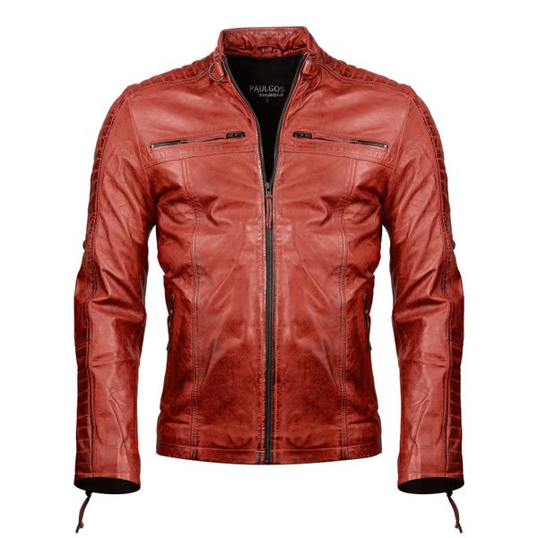 PAULGOS Lederjacke Herren Jacke Übergangsjacke Biker günstig online kaufen