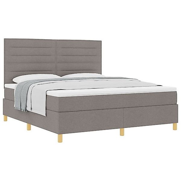 vidaXL Bett Boxspringbett mit Matratze Taupe Stoff (1-tlg) günstig online kaufen