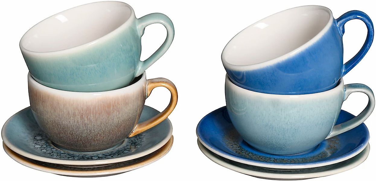 CreaTable Cappuccinotasse "Caldera Mix, Cappuccino-Set, 8-tlg." Reaktivglas günstig online kaufen