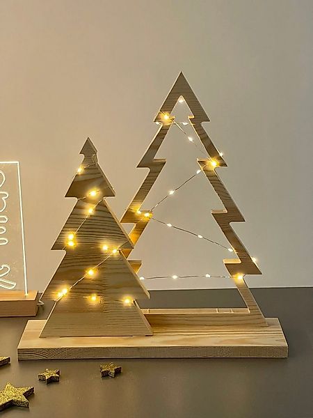 Kahyko Dekobaum (Weihnachtsbaum-Ensemble aus Holz mit LED Beleuchtung / Tim günstig online kaufen