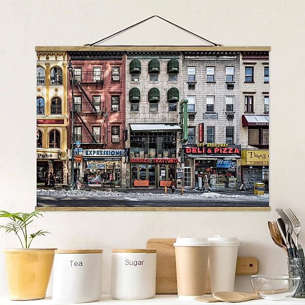 Stoffbild Architektur mit Posterleisten - Querformat Kalter Tag in NY günstig online kaufen