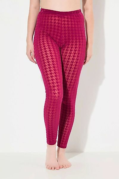 Ulla Popken Feinstrumpfhose Strumpf-Leggings Flockdruck Hahnentritt günstig online kaufen