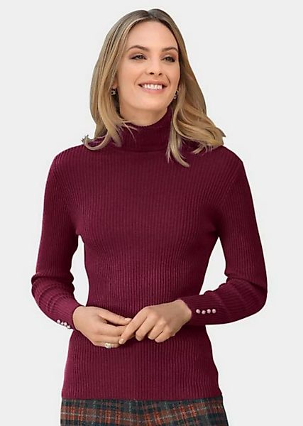 GOLDNER Rollkragenpullover Eleganter Rollkragenpullover mit optischen Knöpf günstig online kaufen