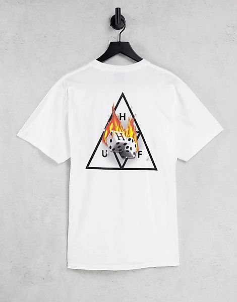HUF – Hot Dice – T-Shirt in Weiß mit Rückenprint günstig online kaufen