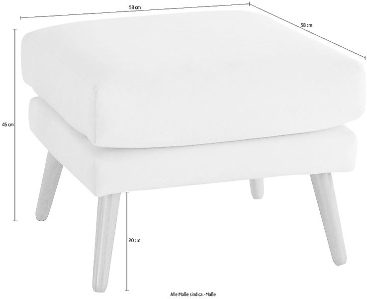 andas Hocker Bille, mit Eiche-Beinen, Design günstig online kaufen