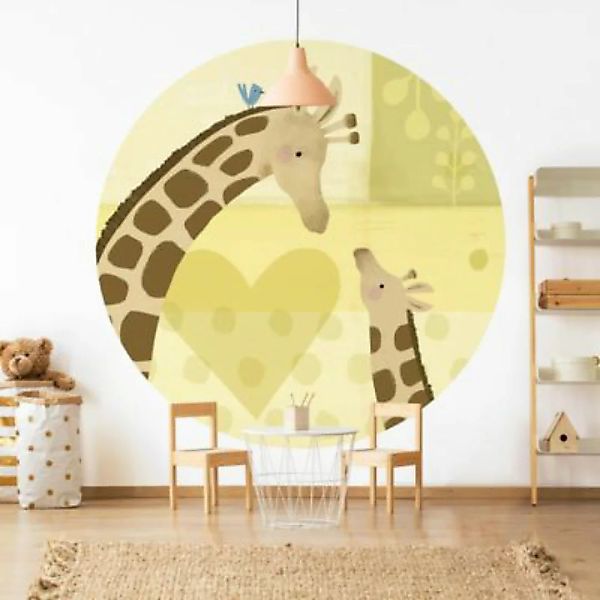 Bilderwelten Runde Tapete selbstklebend Kinderzimmer Mama und ich - Giraffe günstig online kaufen