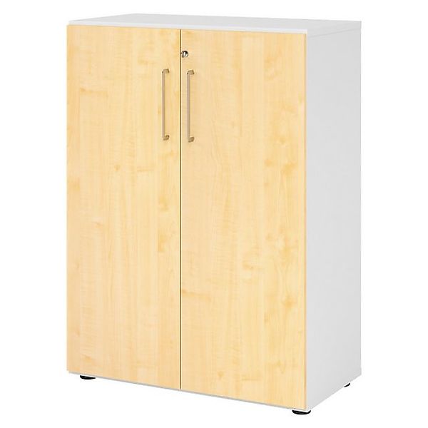 bümö Aktenschrank smart Büroschrank - 3 Ordnerhöhen Dekor: Weiß/Ahorn günstig online kaufen