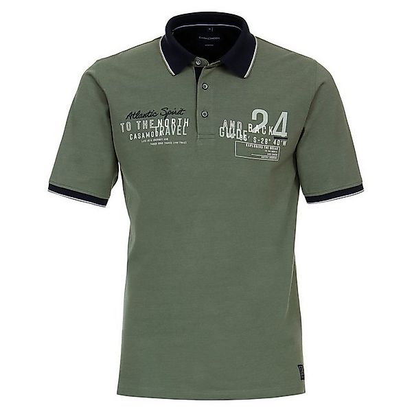 CASAMODA Poloshirt Große Größen Herren Stretch-Poloshirt salbeigrün Print C günstig online kaufen