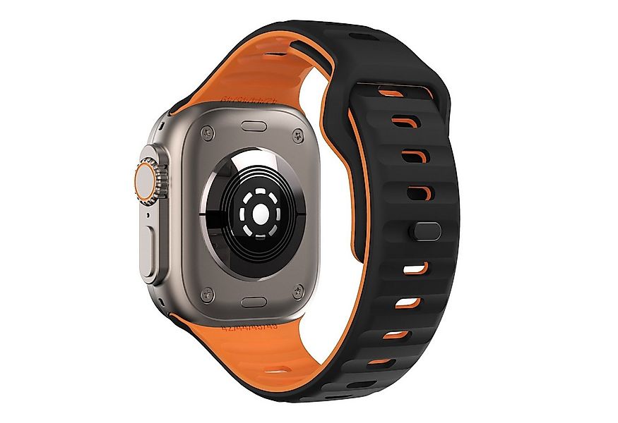 Wigento Smartwatch-Armband Für Apple Watch SE 2023 44mm Silikon Wellenstruk günstig online kaufen