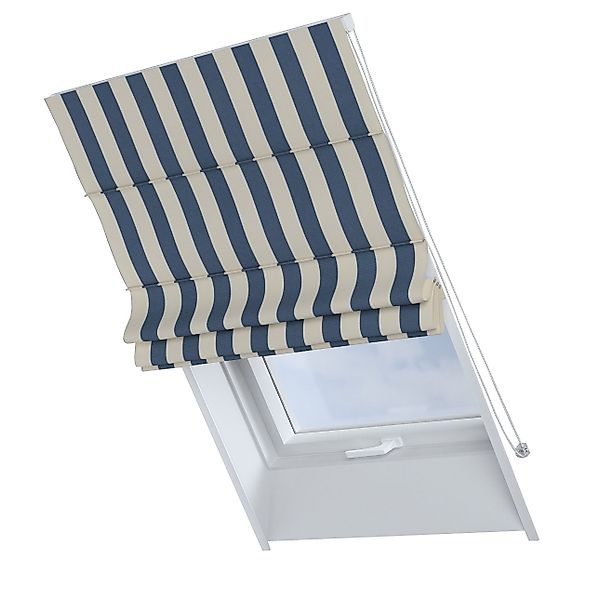 Dekoria Dachfenster-Raffrollo Rimini, blau-weiß, 50 x 60 cm günstig online kaufen
