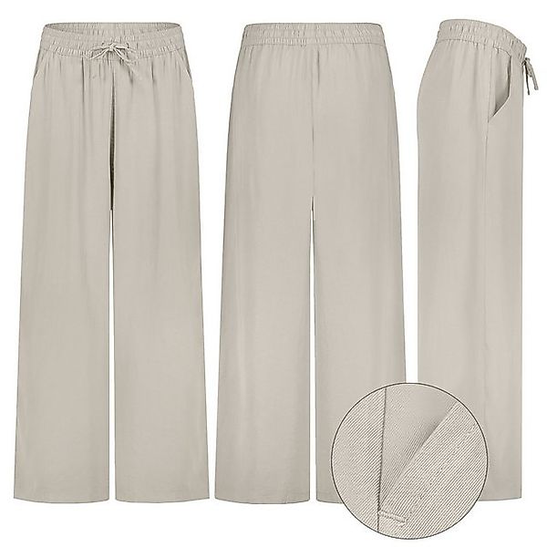 SUBLEVEL Chinos Damen Luftige Sommerhose Freizeit Weit geschnitten Stoffhos günstig online kaufen