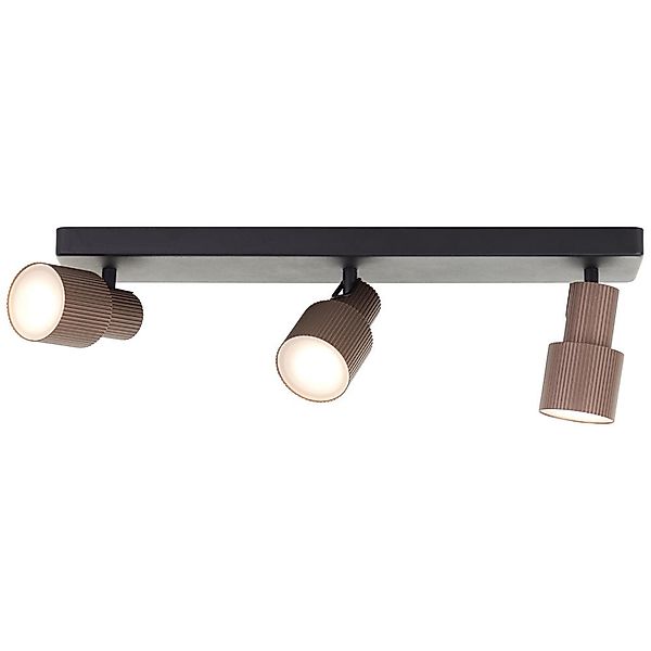 LED Deckenleuchte Cadiz in Bronze und Schwarz-matt 3x 5W 1050lm GU10 3-flam günstig online kaufen