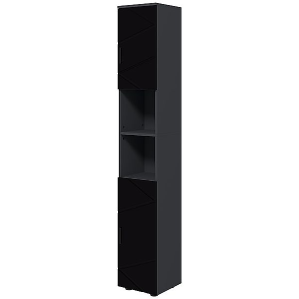 Kleankin Badezimmerschrank aus Spanplatte mit 2 offenen Regalen und 2 verst günstig online kaufen