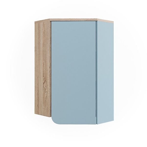 Vicco Badschrank Karen Blau-Grau 50 x 75 cm mit Tür und Offenen Fächern günstig online kaufen