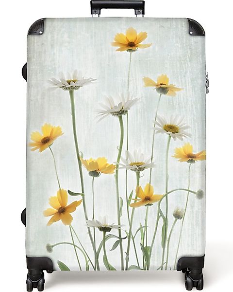 NoBoringSuitcases.com© Hartschalen-Trolley Blumen - Gelb - günstig online kaufen