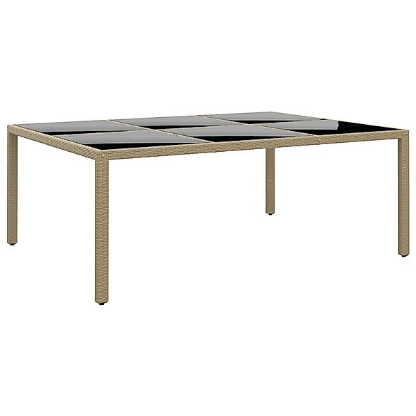 vidaXL Gartentisch 200x150x75 cm Hartglas und Poly Rattan Beige 310588 günstig online kaufen