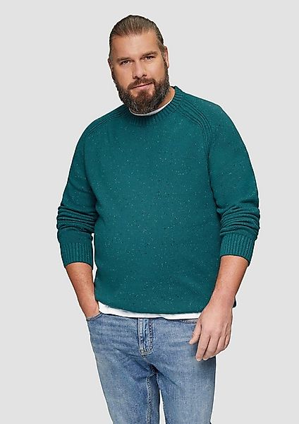 s.Oliver Longpullover Strickpullover Crew-Neck-Pullover mit Farbeffekt günstig online kaufen