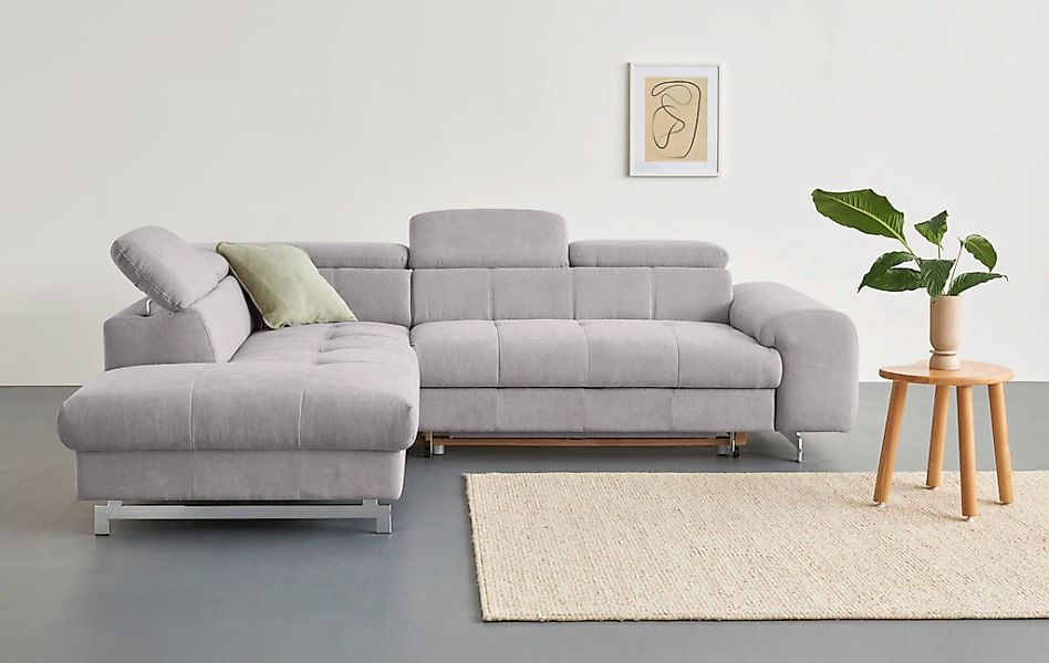 COTTA Ecksofa "Chef L-Form", mit Kopfteilverstellung, edle Metallkufen, wah günstig online kaufen