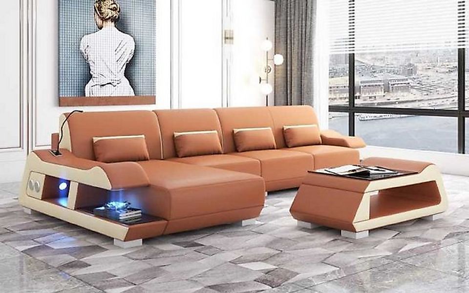 JVmoebel Ecksofa Moderne Ecksofa L Form Ledersofa Couch Sofa Luxus Eckgarni günstig online kaufen