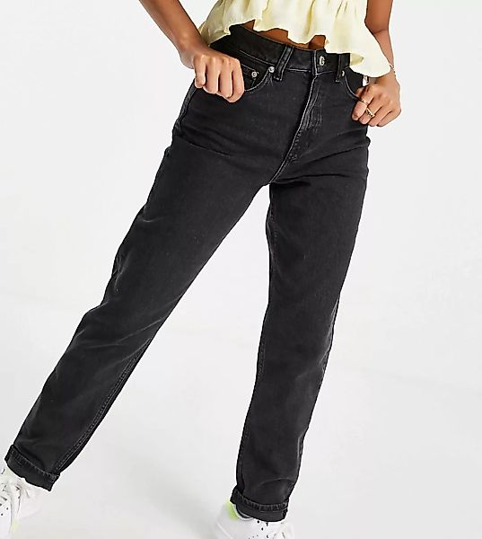 ASOS DESIGN Petite – Farleigh – Schmal geschnittene Mom-Jeans mit hohem Bun günstig online kaufen