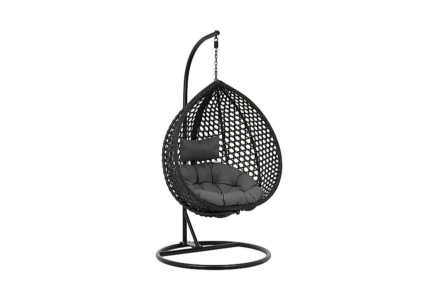 Uniprodo Hängesessel mit Gestell Outdoor Garten faltbar schwarz/ grau Tropf günstig online kaufen