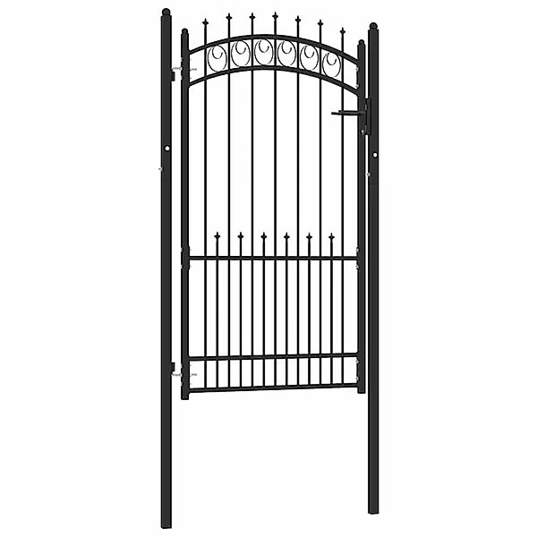 vidaXL Zauntor mit Spitzen Stahl 100x175 cm Schwarz 146391 günstig online kaufen